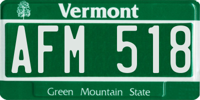 VT license plate AFM518