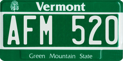 VT license plate AFM520