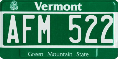 VT license plate AFM522