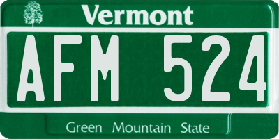 VT license plate AFM524