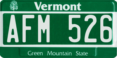 VT license plate AFM526