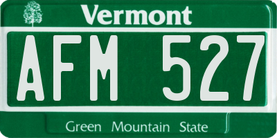 VT license plate AFM527