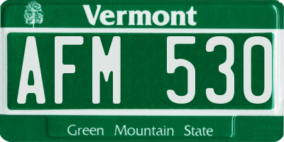 VT license plate AFM530