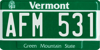 VT license plate AFM531