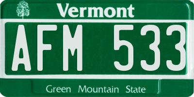 VT license plate AFM533