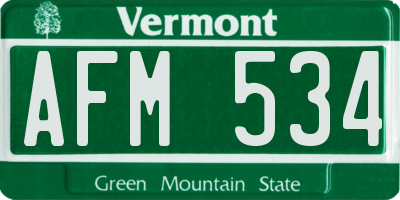 VT license plate AFM534