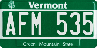 VT license plate AFM535