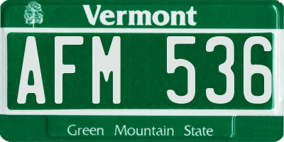 VT license plate AFM536