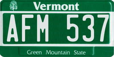 VT license plate AFM537