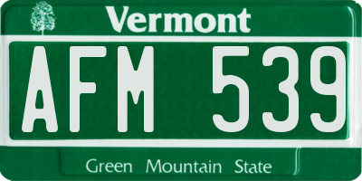 VT license plate AFM539