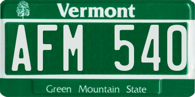 VT license plate AFM540