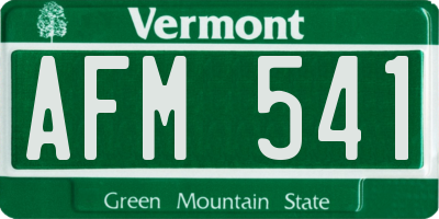 VT license plate AFM541