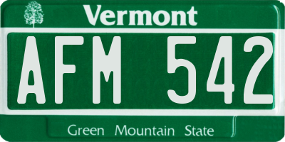 VT license plate AFM542