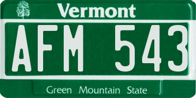 VT license plate AFM543