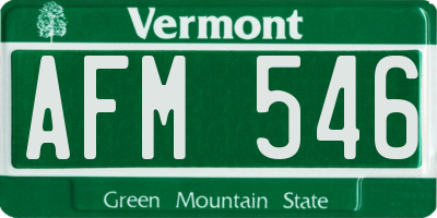 VT license plate AFM546