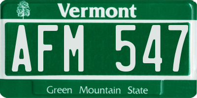 VT license plate AFM547