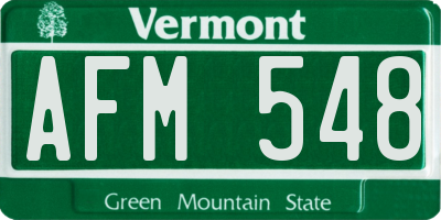 VT license plate AFM548