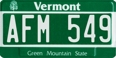 VT license plate AFM549