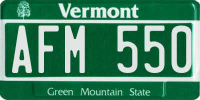 VT license plate AFM550