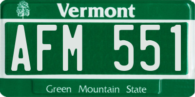 VT license plate AFM551
