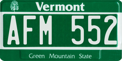 VT license plate AFM552
