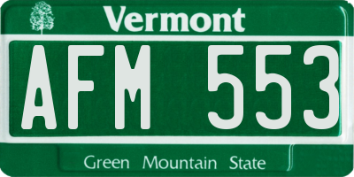 VT license plate AFM553
