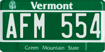 VT license plate AFM554
