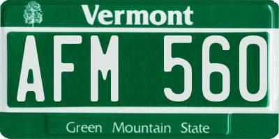 VT license plate AFM560