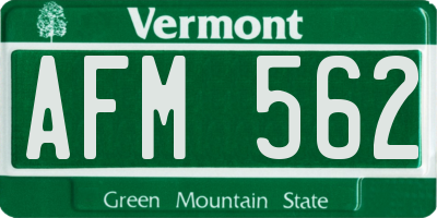 VT license plate AFM562