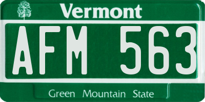 VT license plate AFM563