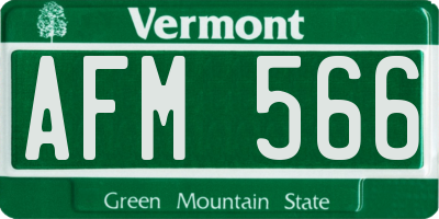 VT license plate AFM566