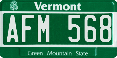 VT license plate AFM568