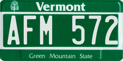 VT license plate AFM572