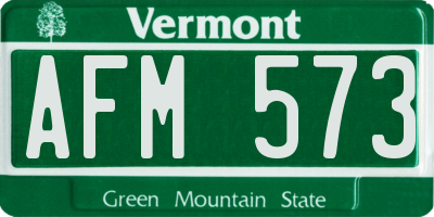 VT license plate AFM573