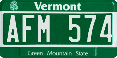 VT license plate AFM574