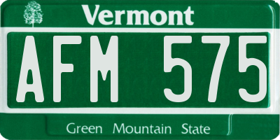 VT license plate AFM575