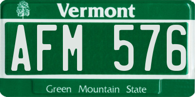 VT license plate AFM576