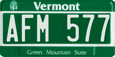 VT license plate AFM577