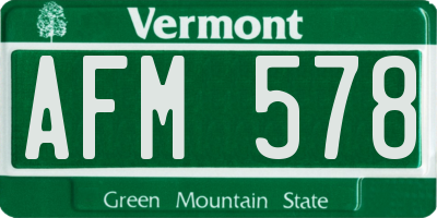 VT license plate AFM578