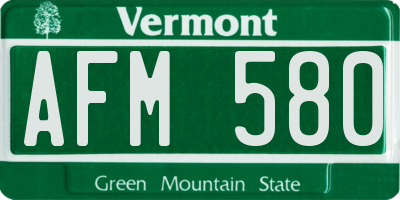 VT license plate AFM580