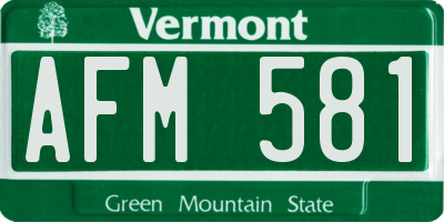 VT license plate AFM581