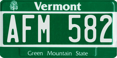 VT license plate AFM582
