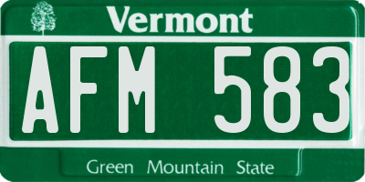 VT license plate AFM583