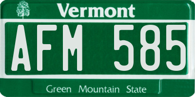 VT license plate AFM585