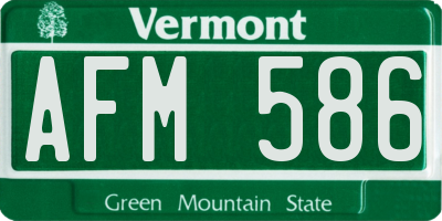 VT license plate AFM586