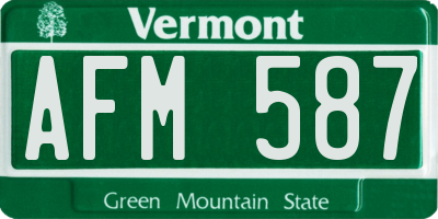 VT license plate AFM587