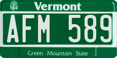 VT license plate AFM589
