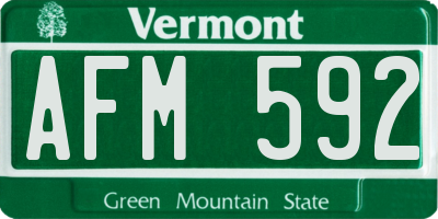 VT license plate AFM592