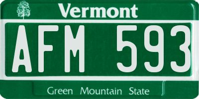 VT license plate AFM593