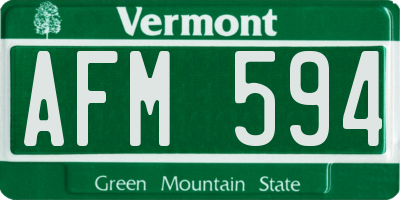 VT license plate AFM594